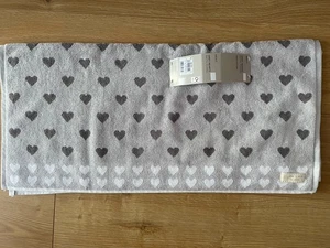 Next Grey Hearts 100% Cotton Bath Towel 70cm x 130cm - BNWT - Picture 1 of 5