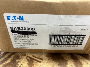 EATON BAB2030S 2 POLE, 30A QUICK LAG TYPE BA W/ SHUNT TRIP 120/240V BOLT ON NEW! - Picture 1 of 4