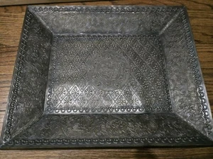 Vassoio in ottone e legno usato Pottery Barn Persian Repro - Foto 1 di 7