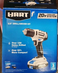 HART 20V Cordless 3/8" Drill/Driver Kit HPDD51B w/ Battery & Charger – Open Box - Picture 1 of 5