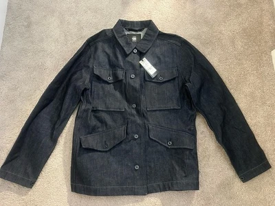 NUEVO CON ETIQUETAS G-STAR RAW Vodan Worker Sobrecamisa Chaqueta Abrigo Color Denim Crudo - Para hombres Talla L Foto 1 de 4