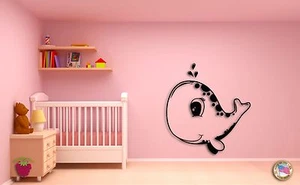 Wall Sticker Cute Baby Whale Animals Modern Decor for Nursery Room (z1438) - Picture 1 of 3