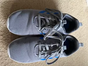 Adidas Cloudfoam Womens Grey Blue Running Gym Trainers Shoes UK 2.5 - Picture 1 of 5