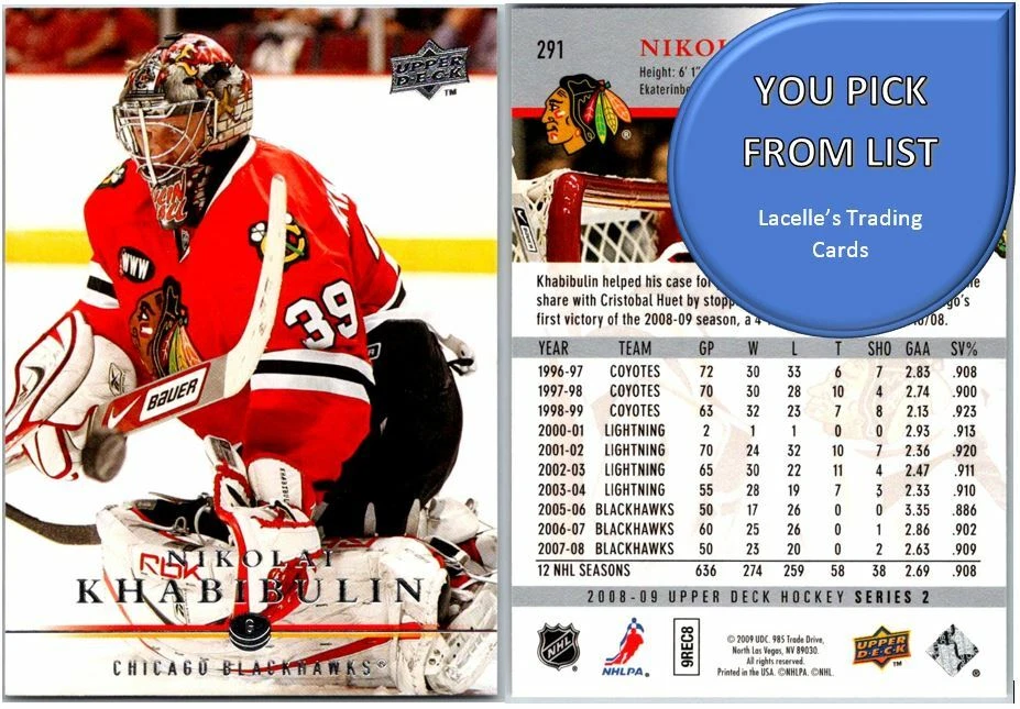 2008-09 Upper Deck 08 UD Series 2 NHL Hockey Cards (251-500) - U-Pick From List - Image 1 of 1