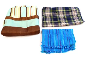 Lote De 5 Piezas De Tela Usadas Para Manualidades DIY Rayas Y Cuadros - Imagen 1 de 5