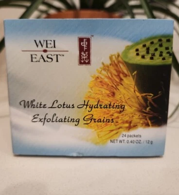Wei East 白色莲花保湿去角质谷物 - 全尺寸 24 包 - 全新 — 第 1/4 张图片