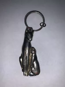 SILVER STAINLESS STEEL MAMA BABY CAT PENDANT KEYCHAIN - Picture 1 of 2