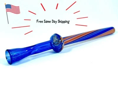 AWESOME HAND SMOKING THICK GLASS PIPE CIGARETTE HOLDER PIPES AKA: FIFKA LUFKA  - Image 1 of 4
