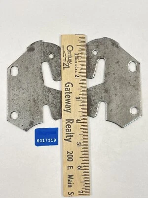 2 Antique Bed Rail HOOKS bed side end connecting hardware plate *g - Image 1 of 3