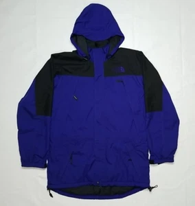 Vintage 90s The North Face Windbreaker Kapuzenjacke Herren Gr. L lila/schwarz - Bild 1 von 10