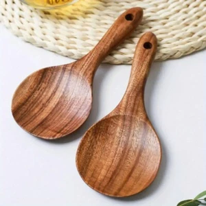 Paleta de arroz de madera duradera - Cuchara de cocina grande para servir y cocinar, perfecta - Imagen 1 de 9