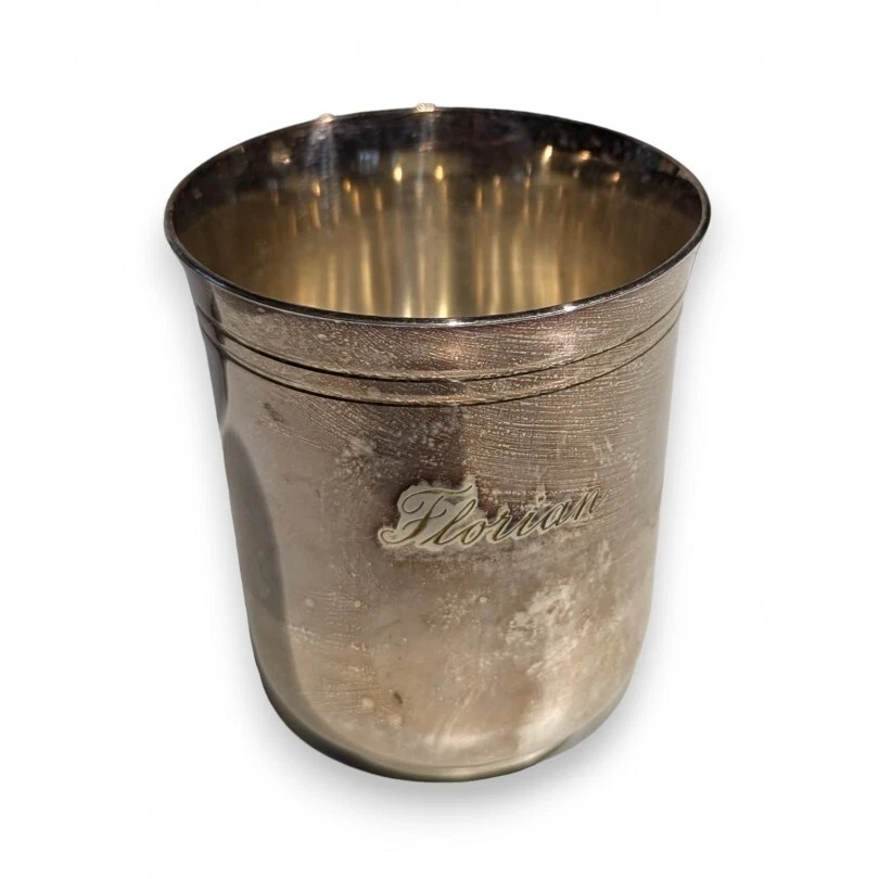 Taza de timbales francesa vintage plateada "Florian" de CHRISTOFLE Foto 1 de 4