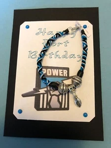 Adelaide Port Power Football Birthday Card - Includes 20 cm Handmade Bracelet! - Picture 1 of 6
