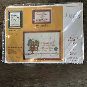 The Creative Circle Victorian House #1607 Kit de punto de cruz contado 12" x 16" - Imagen 1 de 4