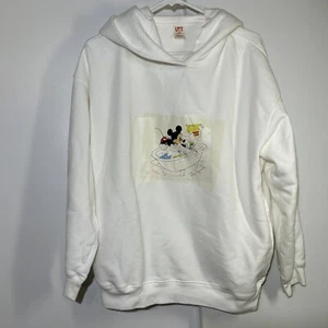 Uniqlo Disney Mickey Mouse Hoodie Women’s Sweatshirt White Size XL - Picture 1 of 9