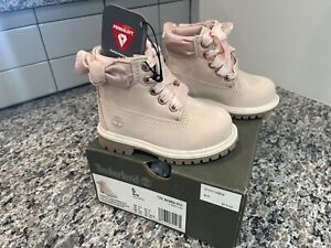 Timberland Waterproof Leather Toddler Youth Kid Boots Light Pink Nubuck SZ 5 MM