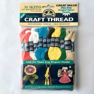 DMC Starter Craft Thread 36 Skeins 10 Yds. Ea. 100% Cotton Assorted Colors NIP - Picture 1 of 4