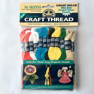 DMC Starter Craft Thread 36 Skeins 10 Yds. Ea. 100% Cotton Assorted Colors NIP - Image 1 of 4