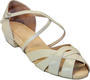 Ultimate Wrapstar Dance Shoe - Taupe Leather (Swing, Salsa, Ballroom, line Dance - Picture 1 of 18