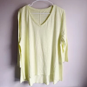 Chicos The Ultimate Tee Yellow High Low Tunic Blouse Size XL 3 - Picture 1 of 6