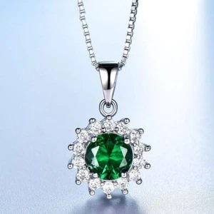 Colgante Mujer Diamante Corte Redondo Creado Laboratorio 2Ct Acabado Oro Blanco 14k - Imagen 1 de 2