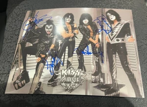 KISS GENE SIMMONS PAUL STANLEY Hand Signed PHOTO Authentic ALIVE 35 Band 8x10 - Foto 1 di 10