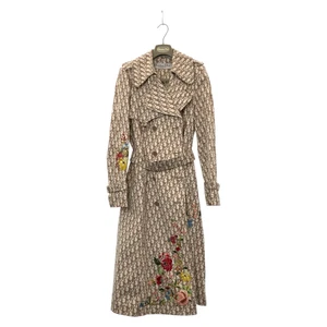 Dior Trotter Floral Embroidery trench coat Beige SilverHardware cotton - Picture 1 of 10
