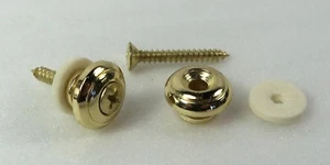 Strap Buttons / Pegs GOLD with White Felts Larger Button Mushroom Style - Picture 1 of 7