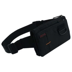 Stealth Polyester Waist Bag with 4 Separate Sections - Unisex Black Fanny Pack - Picture 1 of 3