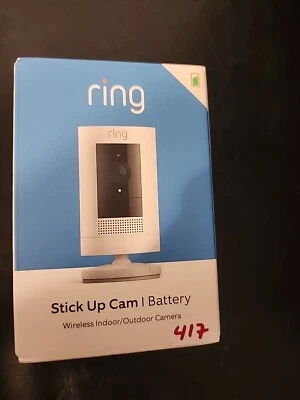 Ring - Stick Up Cam BatteryIndoor/Outdoor Wire Free  Security Camera  White - Image 1 of 2