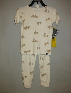 Toddlers CUTE SOFT 2pc 'Beige Bunny' Pajamas (Size 5T) BRAND NEW W TAGS - Picture 1 of 3
