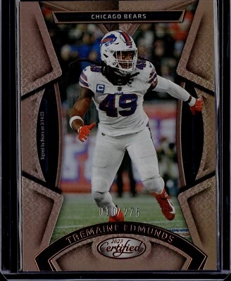 2023 Panini Certified TREMAINE EDMUNDS Bronze Mirror /275 #58 Buffalo Bills - Image 1 of 2