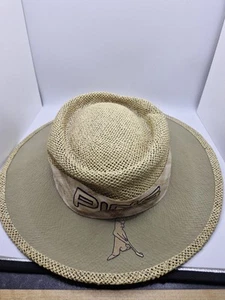 Cappello vintage raro MR Ping Panama cappello di paglia golf golf sole taglia 7 1/4 - 7 3/4 - Foto 1 di 7