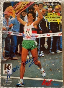 ⭕VTG Calendario Bolsillo Tarjeta 1990 AURORA CUNHA ATLETISMO, Portugal ATLETISMO - Imagen 1 de 2