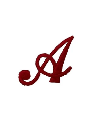 TOMASELLI MERCERIA Applicazione Termoadesiva Lettera Iniziali Ricamo Punto Pieno Corsivo Rosso Alta