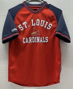 Stitches MLB St. Louis Cardinals Red Navy Baseball Jersey Shirt - Youth M *EUC* - Picture 1 of 9