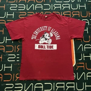 Alabama Crimson Tide Shirt Red Size Large Walt Disney Mickey Mouse Soffe NCAA - Picture 1 of 4