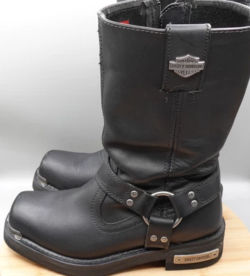 Harley-Davidson Boots Men's 8M Landon 11-Inch Motorcycle Black Zip Up D96047 - Image 1 of 4