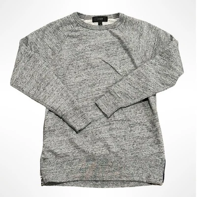 J. Crew Gray Cotton Side Zipper Crewneck Pullover Sweatshirt Women XXS Casual - Image 1 of 4