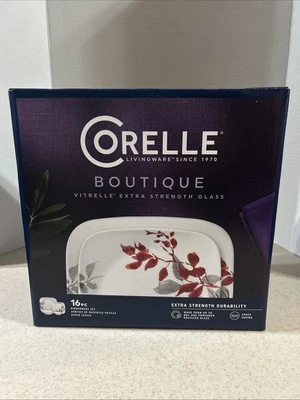 CORELLE LIVINGWARE VITRELLE " KYOTO LEAVES " 16 件。 SQUARE DINNERWARE 全新 — 第 1/4 张图片