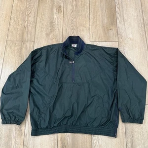 Jerzees Windbreaker Jacket Mens Large Green Plaid 1/4 Zip Pullover 90s Size XL - Picture 1 of 15