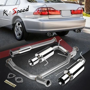 Silenciador de doble punta enrollada de 4" sistema de escape Catback para 98-02 Honda Accord 3.0 V6 - Imagen 1 de 5