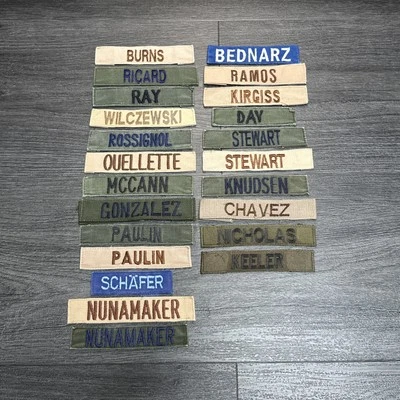 US Military Army Navy Air Force Name Tape Tag Name Badge Patch Pull Off Uniform - Image 1 of 4