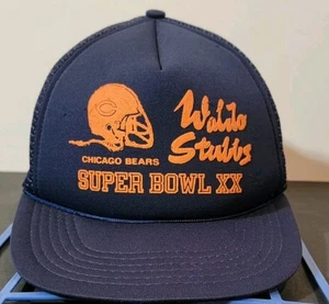 Vintage Chicago Bears Snap Back Hat 1986 Super Bowl Champions XX Waldo Stubbs - Picture 1 of 8