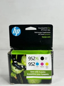 HP 952XL Czarny 952 Cyjan Purpurowy Żółty Oryginalny wkład atramentowy 4-pak - Zdjęcie 1 z 12