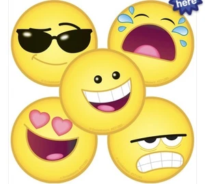 25 Emoji Faces Stickers Party Favors Teacher Supply  - Picture 1 of 1