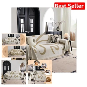 Heavyweight Khaki Curve Sofa Slipcover - Luxurious Protection for Your Couch - Picture 1 of 10