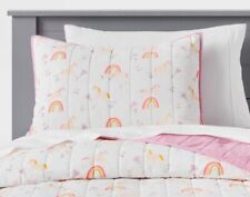 Pillowfort Unicorn Rainbow Pillow Shams Standard Pony Pink Cotton 26”x20”