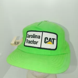 Vintage CAT Carolina Tractor Snapback Mütze grün Mesh Hi Vis Trucker Cap USA - Bild 1 von 10