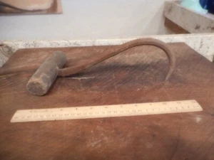 CIVIL WAR ERA BLACKSMITH HAND FORGED CAMP HOOK FOR PICKING UP HOT COOKING POTS - Picture 1 of 4